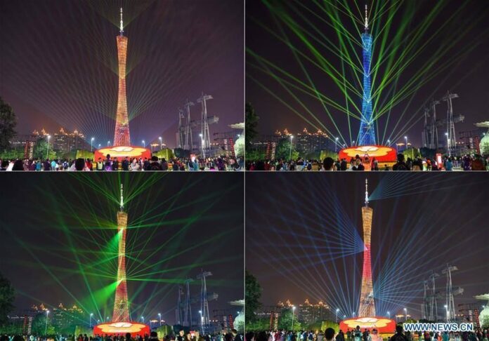สุดตระการตา! เทศกาลไฟในกว่างโจวทาวเวอร์
