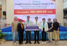 Bangkok Wealth & Biz ก้าวสู่ปีที่ 9 มอบเงินบริจาคเพื่อซื้อ เครื่องมือทางการแพทย์ ให้โรงพยาบาลธรรมศาสตร์