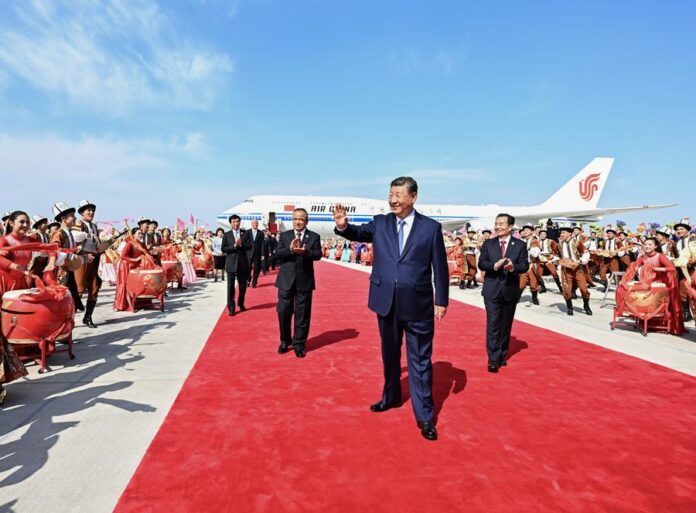 CHINA-XINJIANG-URUMQI-FOUNDING ANNIVERSARY-XI JINPING-ARRIVAL (CN)